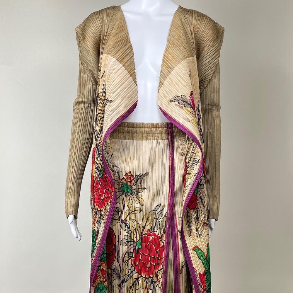 Rare Issey Miyake Pleats Please Floral Print Set